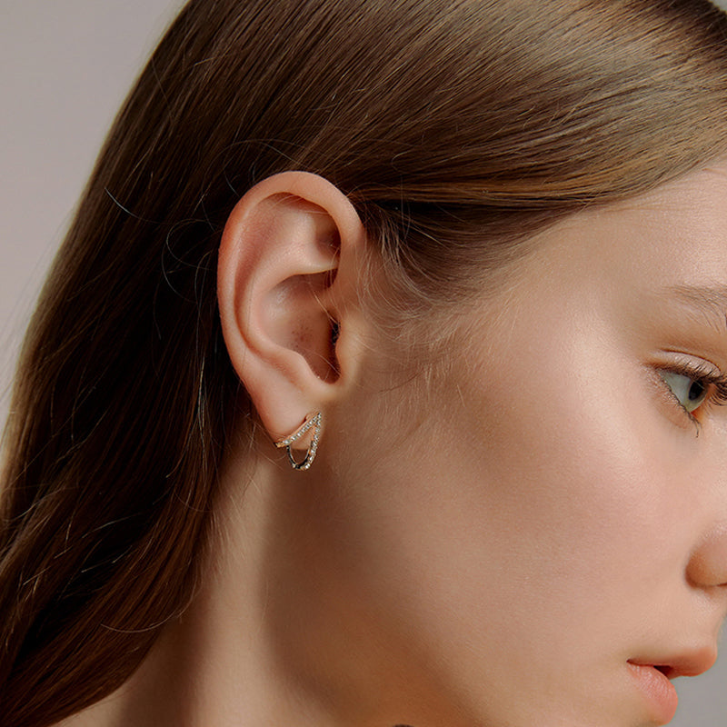 Geometric Crystal Stud Earrings