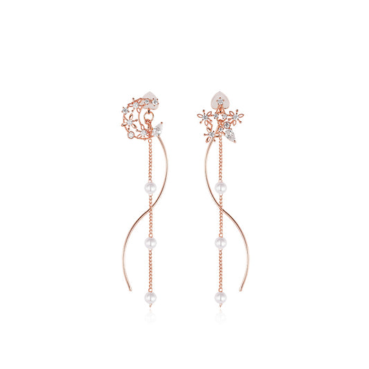 Sparkling Floral Dangle Earrings