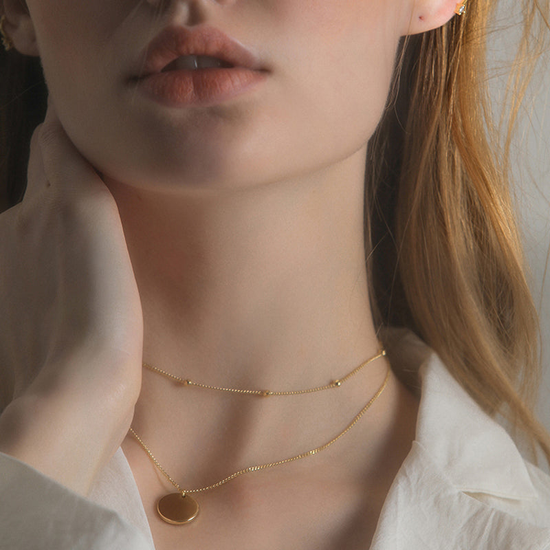 Multi Layer Gold Pendant Necklace