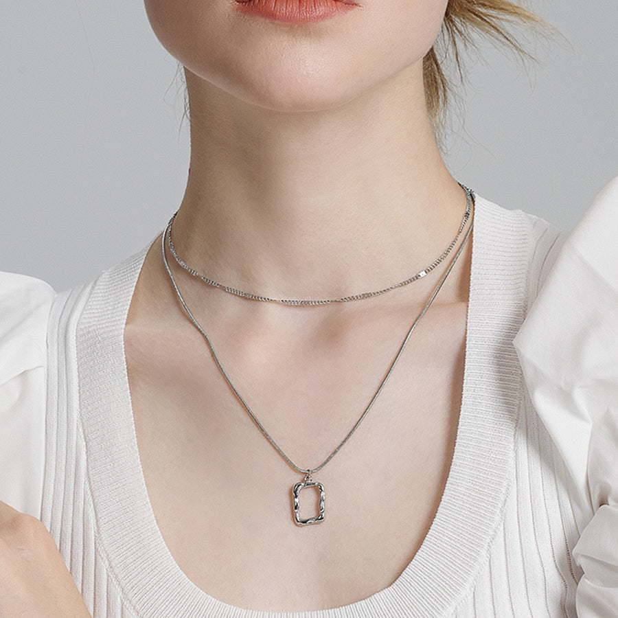 Layered Rectangle Necklace